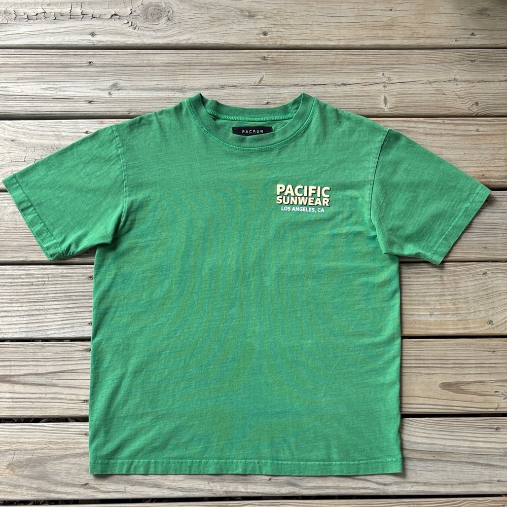 Pacsun - Pacific Sunwear Green Logo Crewneck Tee